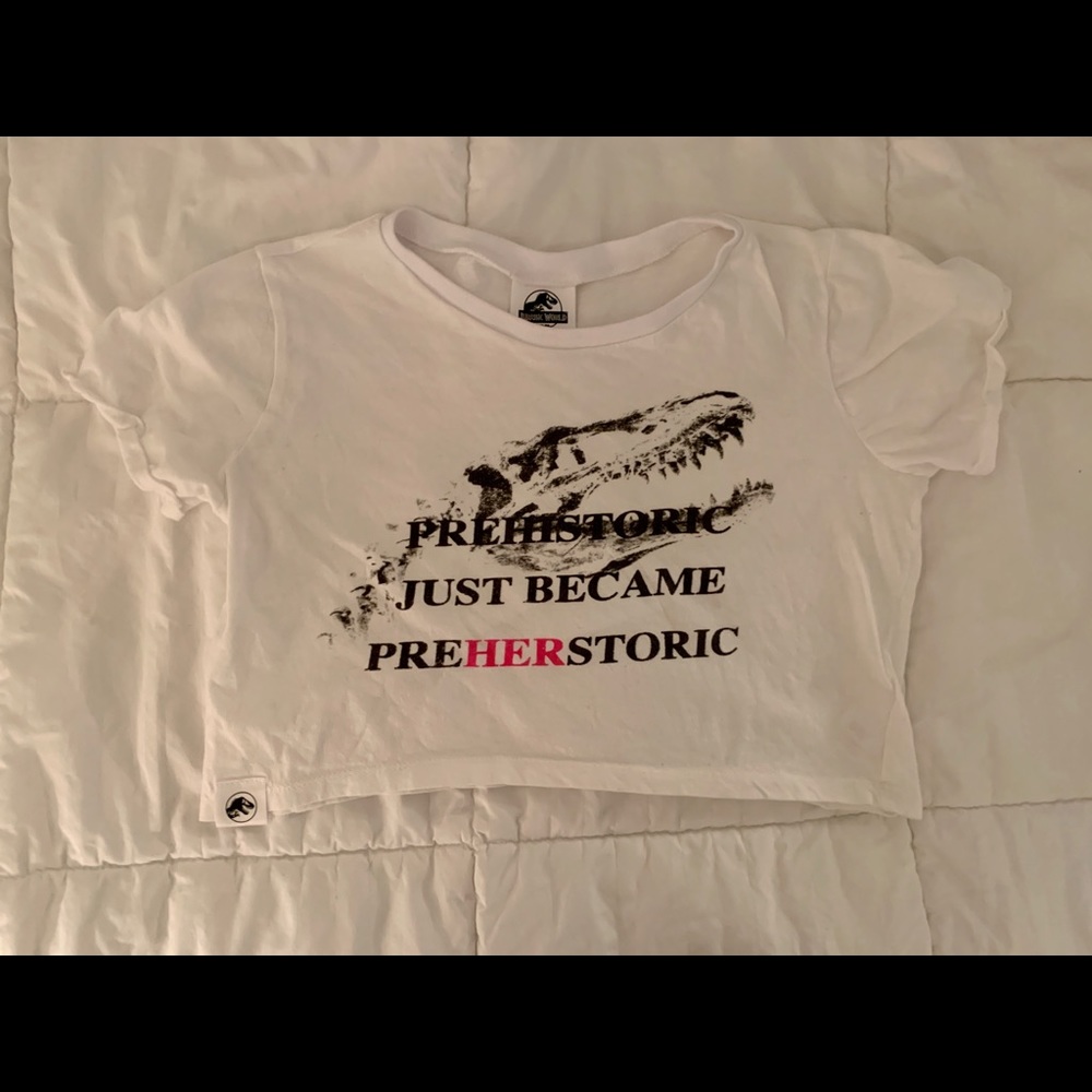 New! Cute Feminist Jurassic World Crop Top